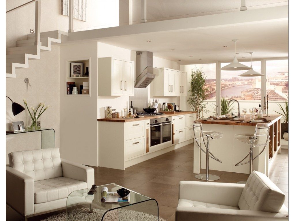 Cocina de madera en un loft