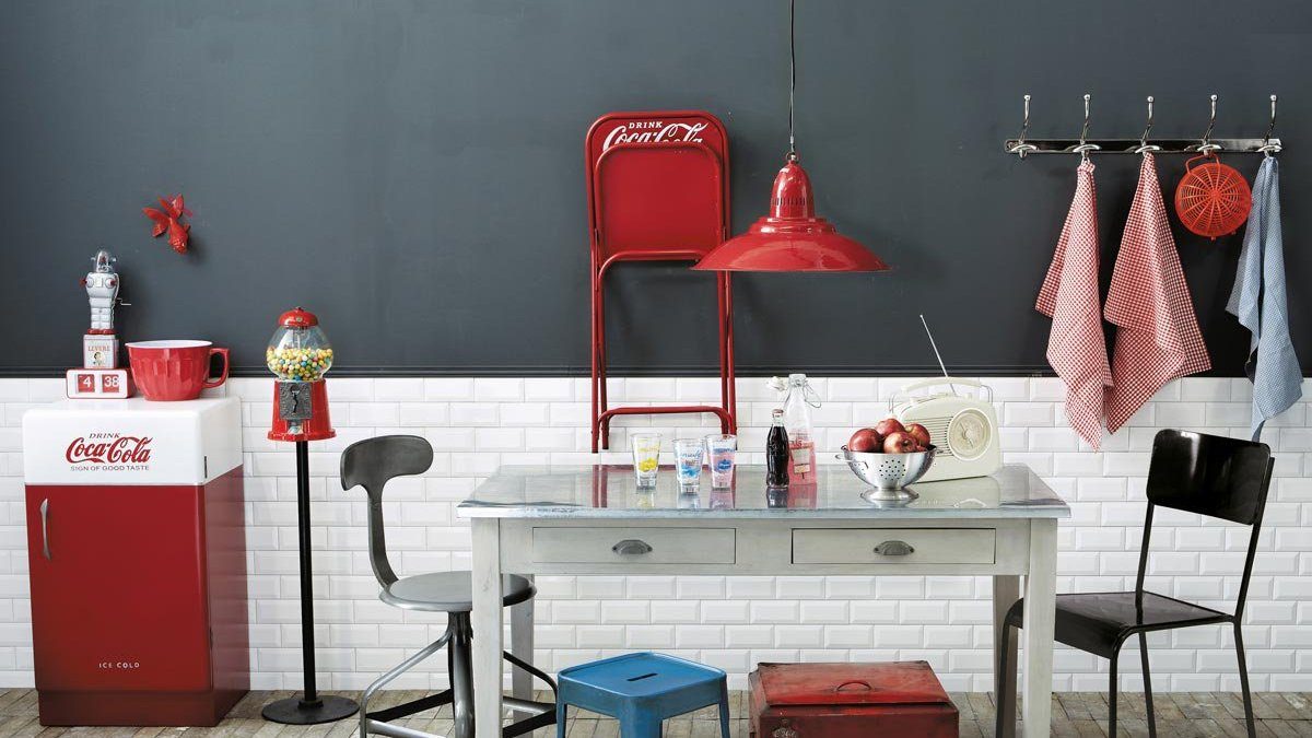 Pared de cocina de dos colores